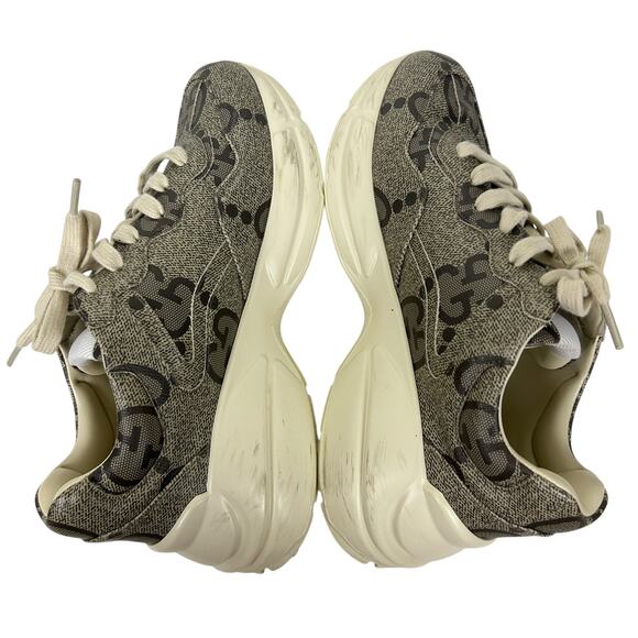Gucci GG Print Rython Brown Monogram Chunky Sneaker 6 - Picture 4 of 9